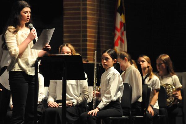 Students performing at the 2023-2024 All County Band Concert